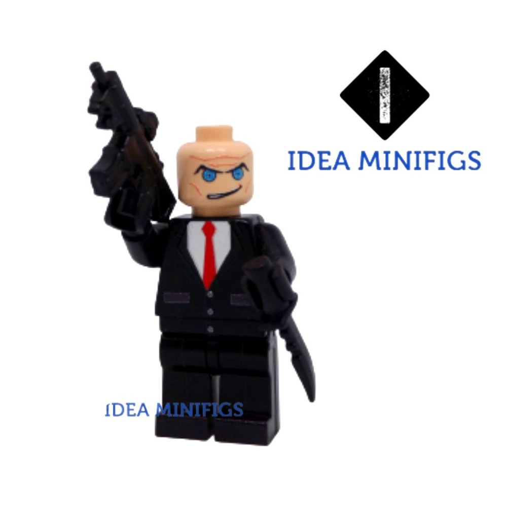 Hitman Codename Agent 47 Custom UV Print on Lego Minifigure